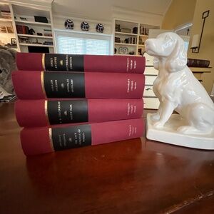 EVERYMAN'S LIBRARY - Stack of Books in Dark Red Linen